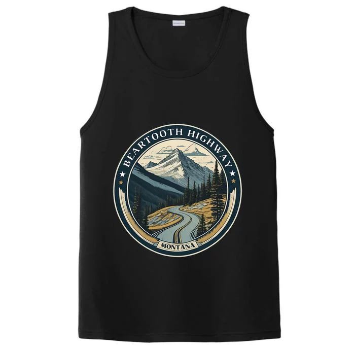 Vintage Beartooth Highway Us 212 Montana Road Performance Tank