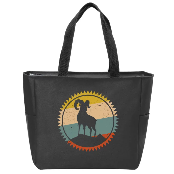 Vintage Big Horn Ram Sheep For Hunters Zip Tote Bag