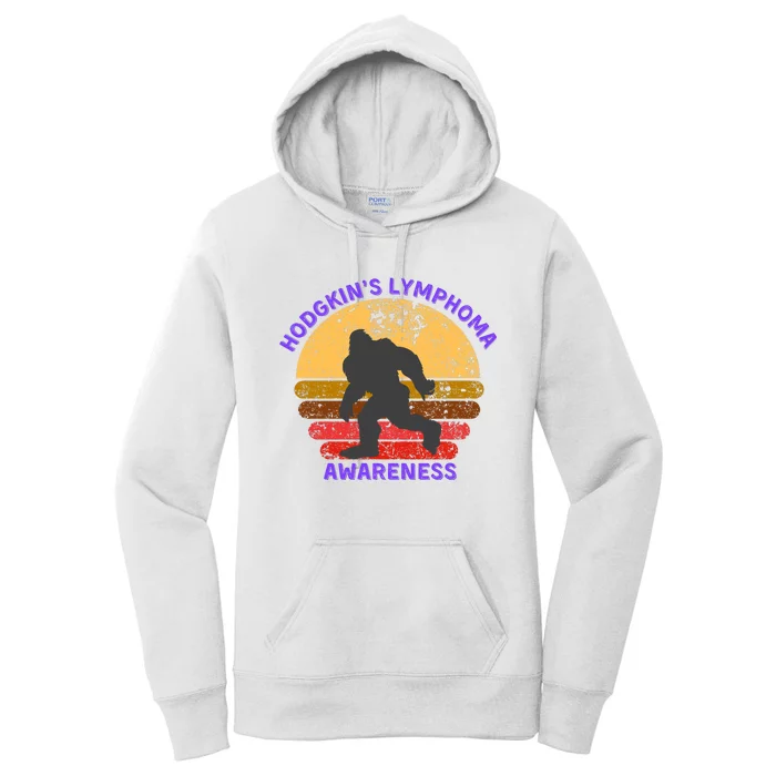 Vintage Bigfoot Hodgkin’s Lymphoma Awareness Women's Pullover Hoodie