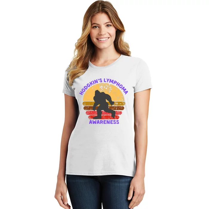 Vintage Bigfoot Hodgkin’s Lymphoma Awareness Women's T-Shirt