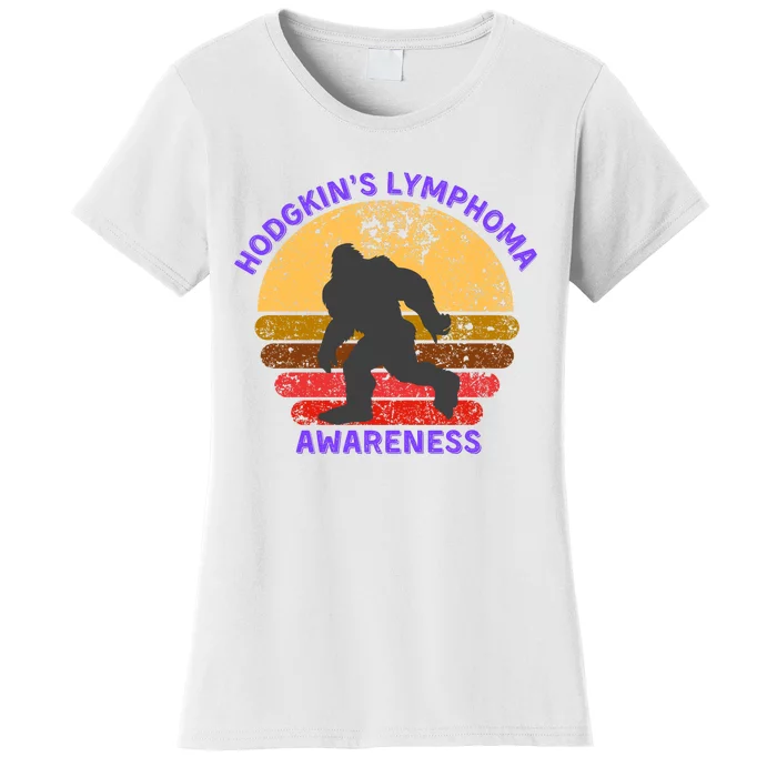 Vintage Bigfoot Hodgkin’s Lymphoma Awareness Women's T-Shirt