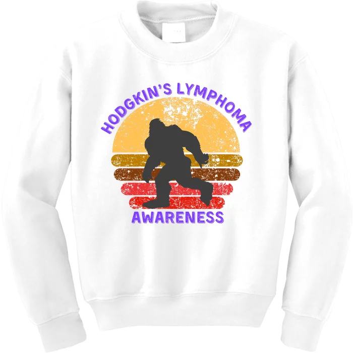 Vintage Bigfoot Hodgkin’s Lymphoma Awareness Kids Sweatshirt