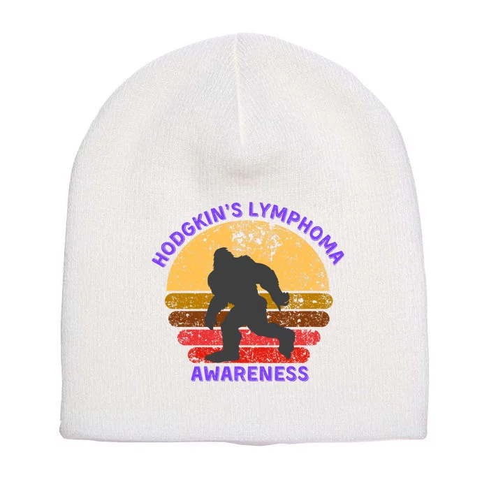 Vintage Bigfoot Hodgkin’s Lymphoma Awareness Short Acrylic Beanie