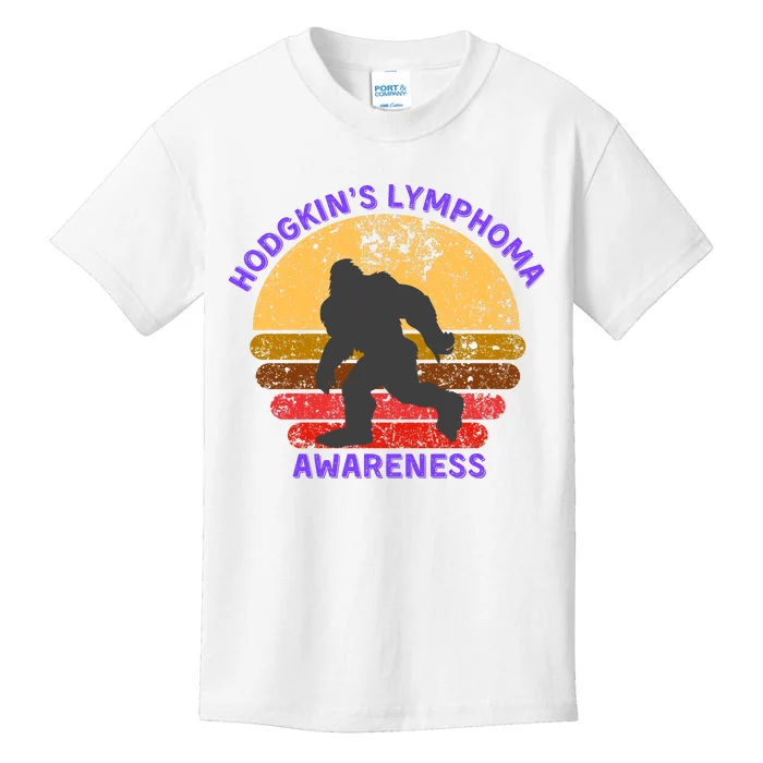 Vintage Bigfoot Hodgkin’s Lymphoma Awareness Kids T-Shirt