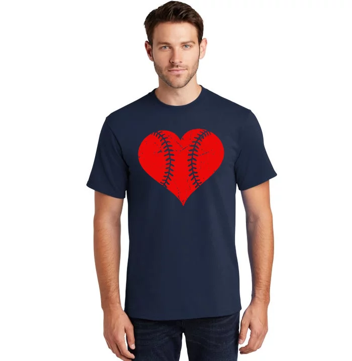 Vintage Baseball Heart Valentine's Days Tall T-Shirt