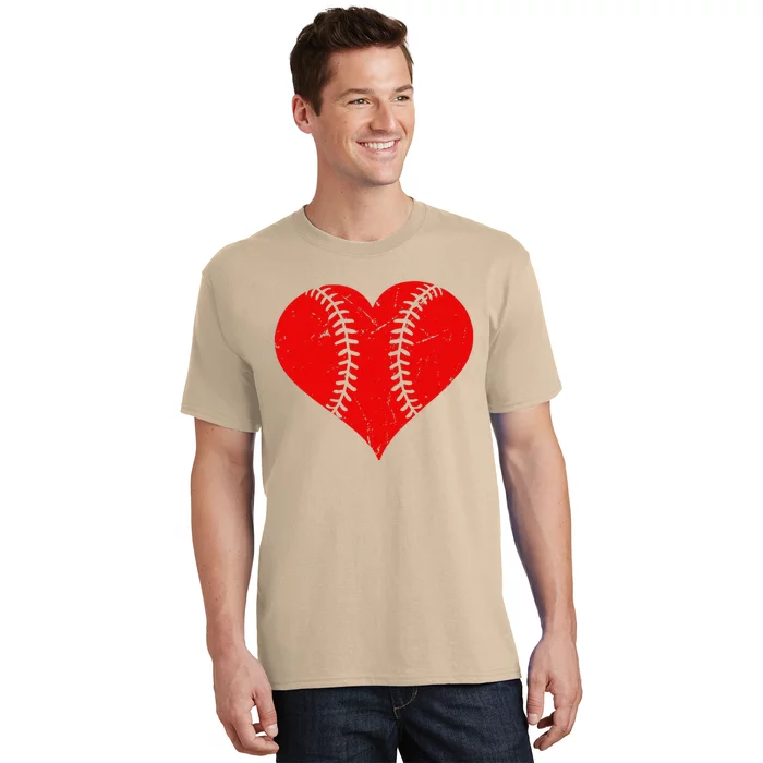 Vintage Baseball Heart Valentine's Days T-Shirt