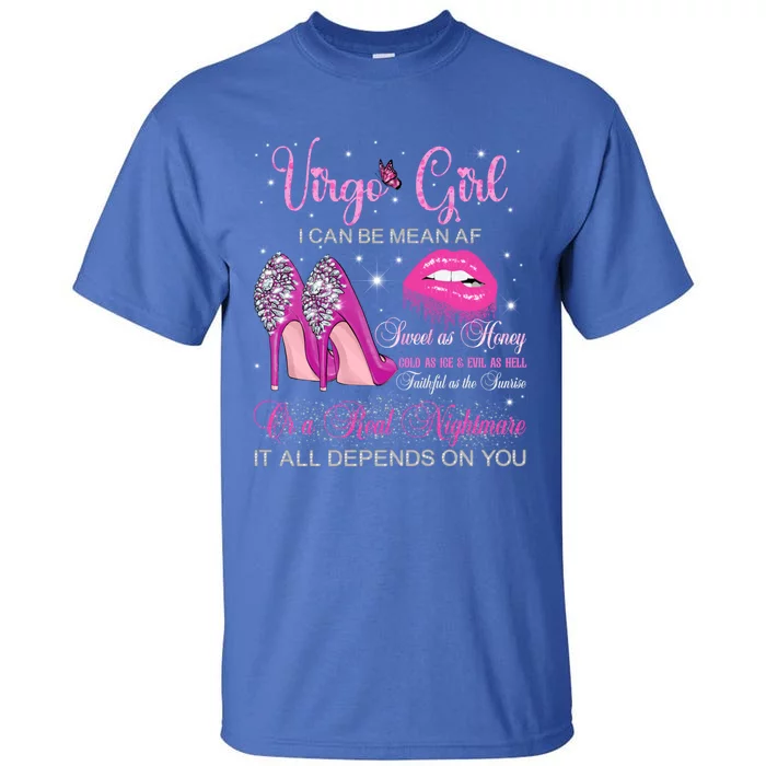 Virgo Birthday High Heels Dripping Lips Zodiac Meaningful Gift Tall T-Shirt