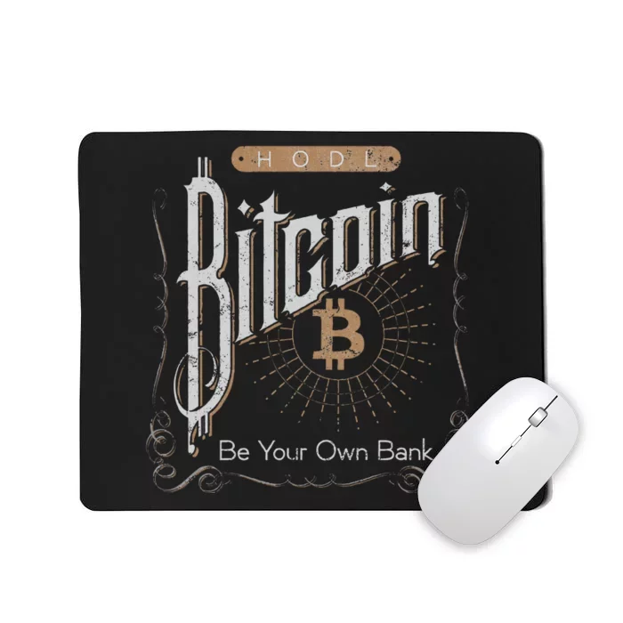 Vintage Bitcoin Hodl Be Your Own Bank Distressed Crypto Mousepad