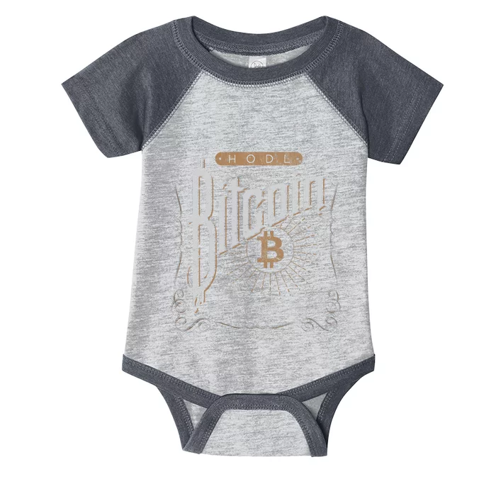 Vintage Bitcoin Hodl Be Your Own Bank Distressed Crypto Infant Baby Jersey Bodysuit