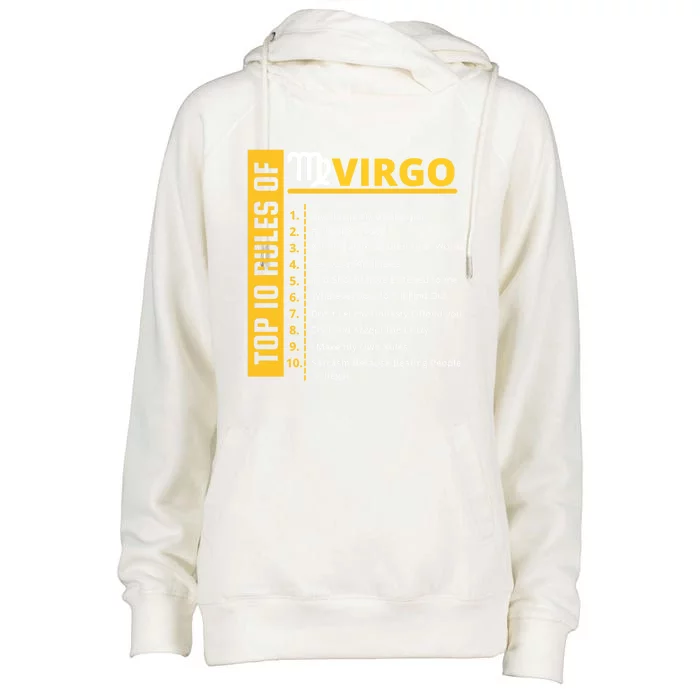 Virgo Birthday Horoscope Gift Top 10 Rules Of Virgo Zodiac Gift Womens Funnel Neck Pullover Hood