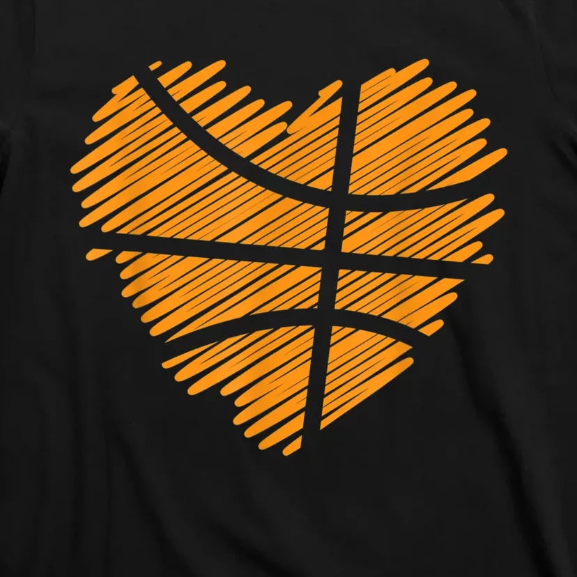 Valentine Basketball Heart Basketball T-Shirt