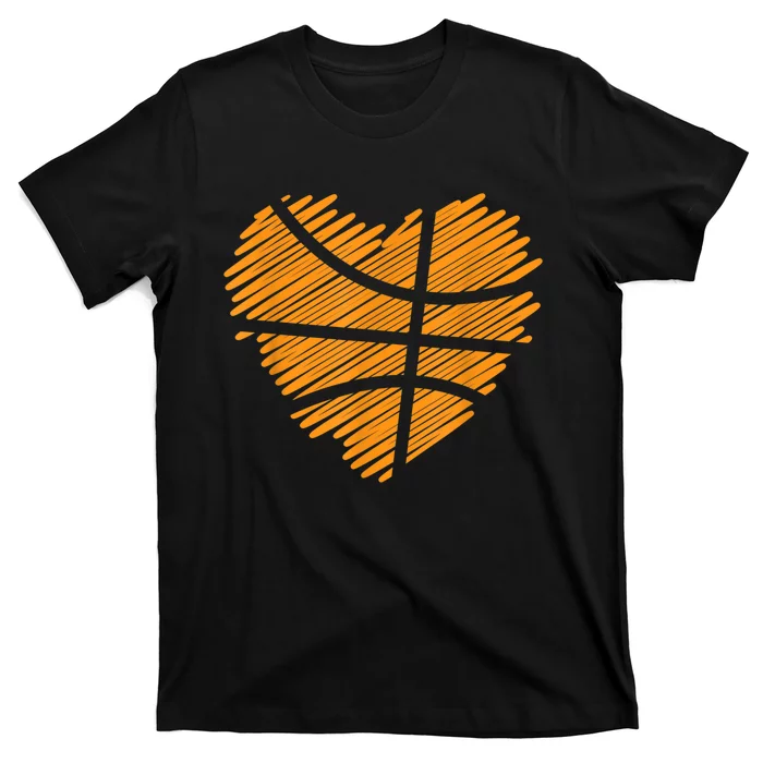 Valentine Basketball Heart Basketball T-Shirt