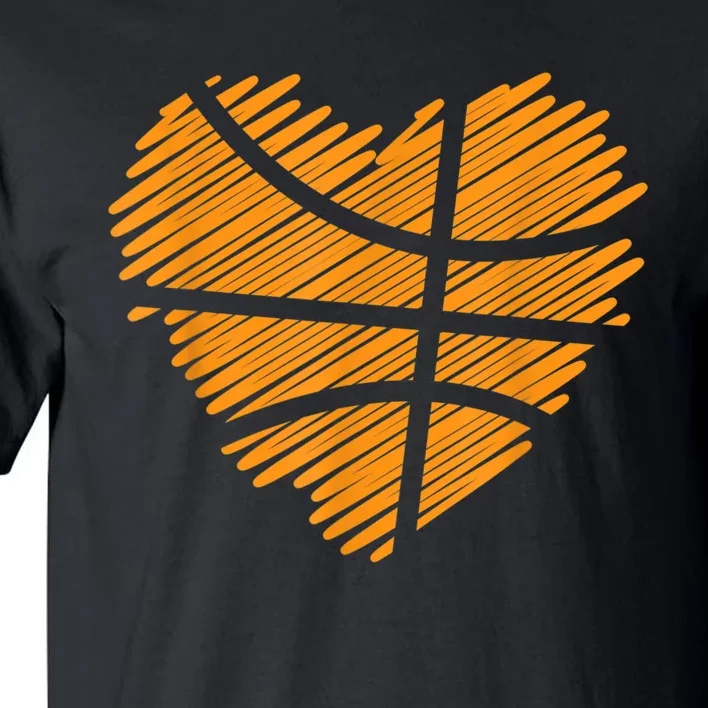 Valentine Basketball Heart Basketball Tall T-Shirt