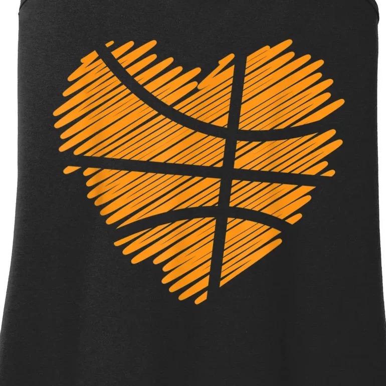 Valentine Basketball Heart Basketball Ladies Essential Tank