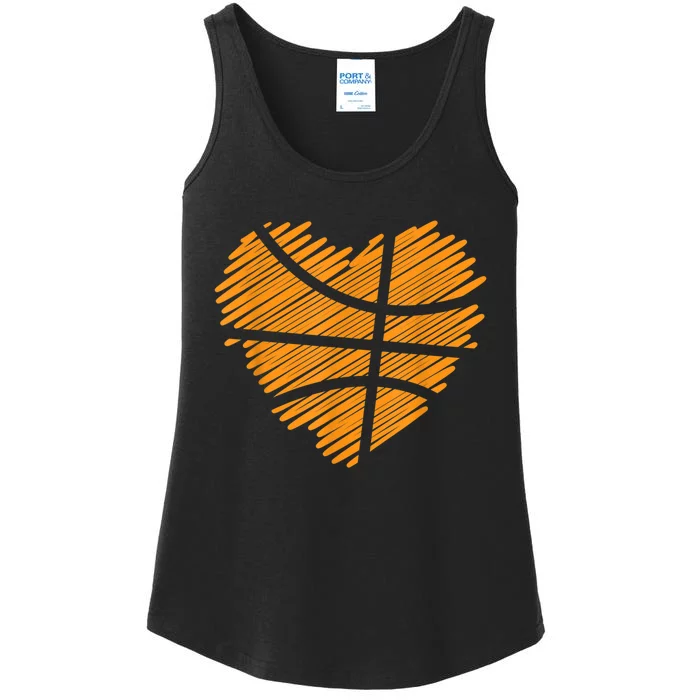 Valentine Basketball Heart Basketball Ladies Essential Tank