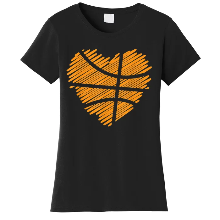 Valentine Basketball Heart Basketball Women's T-Shirt