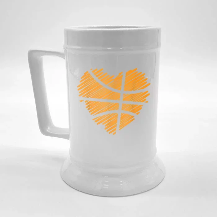 Valentine Basketball Heart Basketball Front & Back Beer Stein