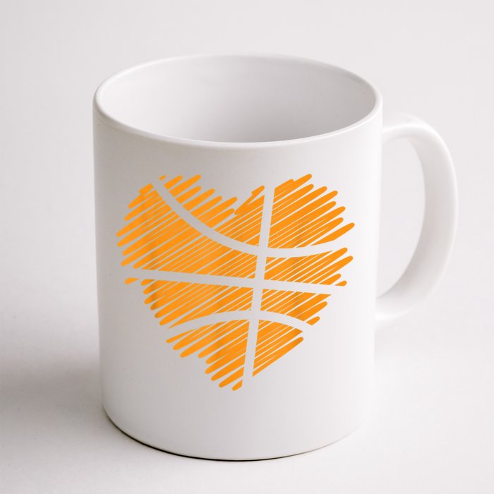 Valentine Basketball Heart Basketball Front & Back Coffee Mug