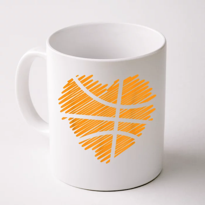 Valentine Basketball Heart Basketball Front & Back Coffee Mug