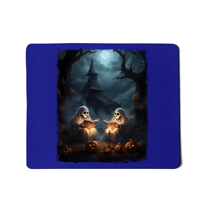 Vintage Boo Halloween Camping Reading Teacher Books Ghost Gift Mousepad