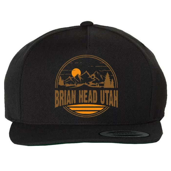 Vintage Brian Head Utah Mountain Hiking Souvenir Wool Snapback Cap