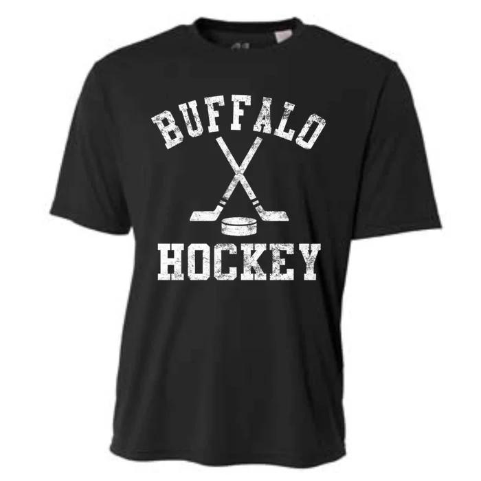 Vintage Buffalo Hockey Gift Cooling Performance Crew T-Shirt