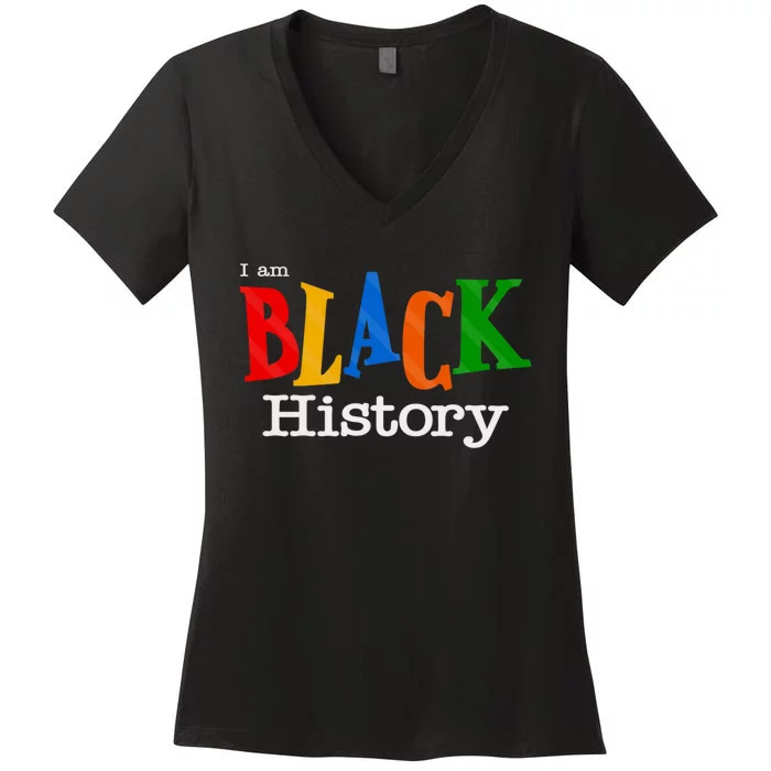 Vintage Black History Month Fist Women's V-Neck T-Shirt