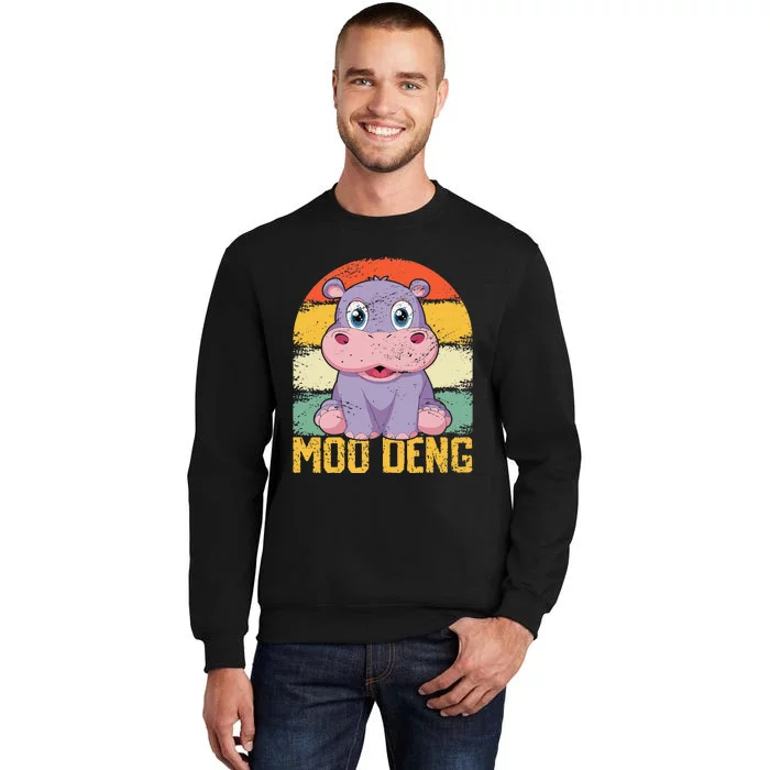 Vintage Baby Hippo Moo Deng Funny Baby Pygmy Moo Deng Tall Sweatshirt