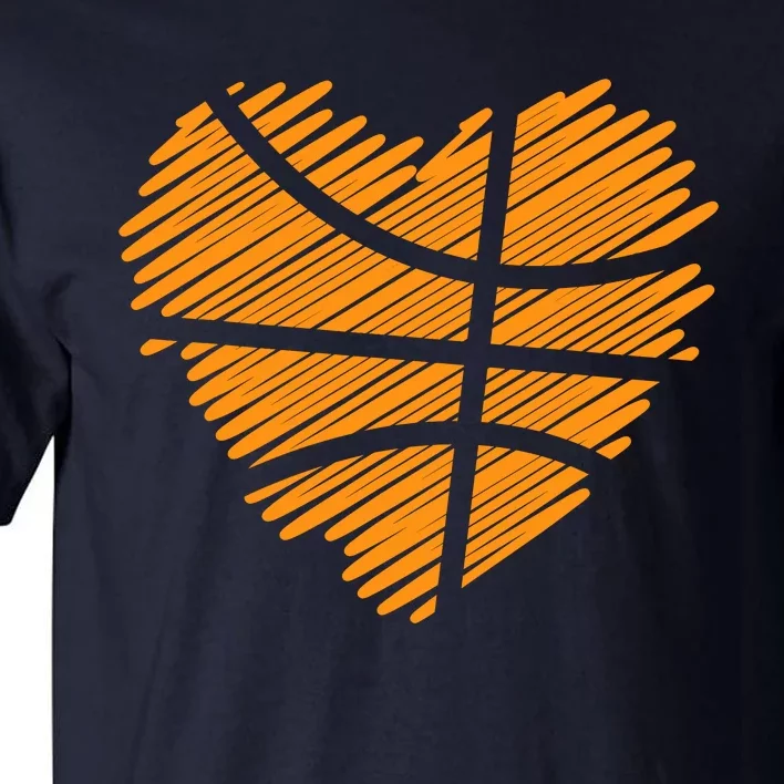 Valentine Basketball Heart Basketball Tall T-Shirt