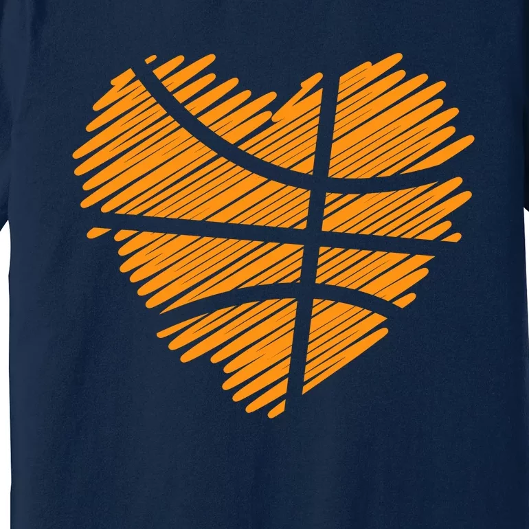 Valentine Basketball Heart Basketball Premium T-Shirt