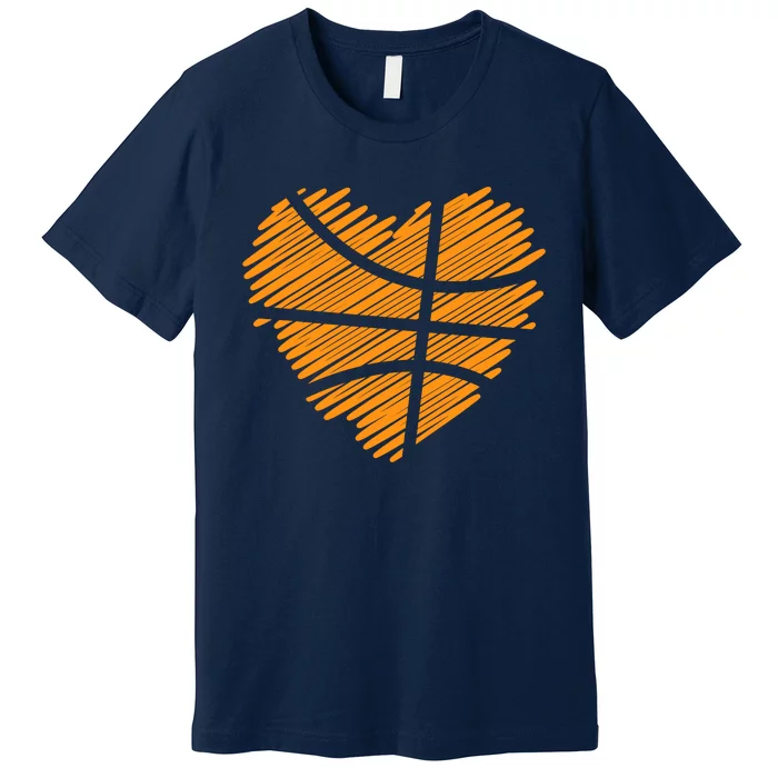 Valentine Basketball Heart Basketball Premium T-Shirt