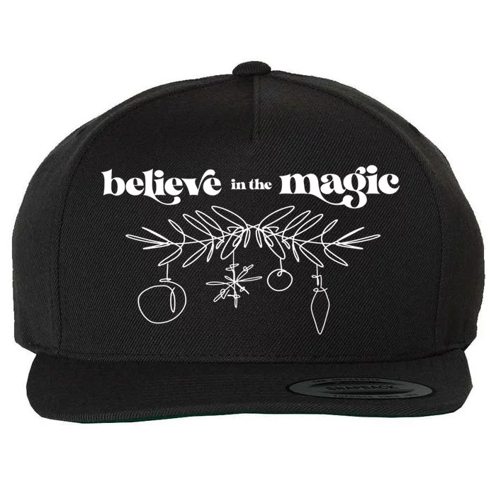 Vintage Believe In The Magic Christmas Holiday Outfit Gift Wool Snapback Cap