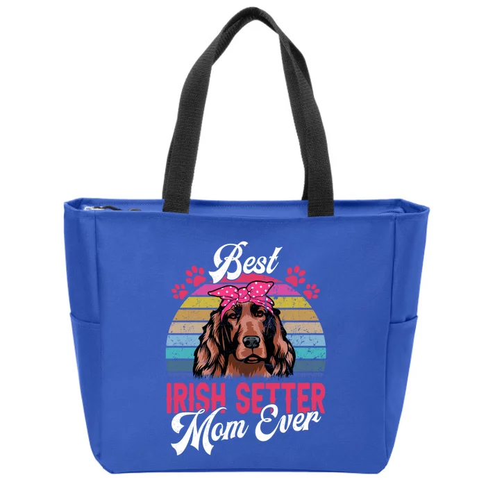 Vintage Best Irish Setter Mom Ever Gift Zip Tote Bag