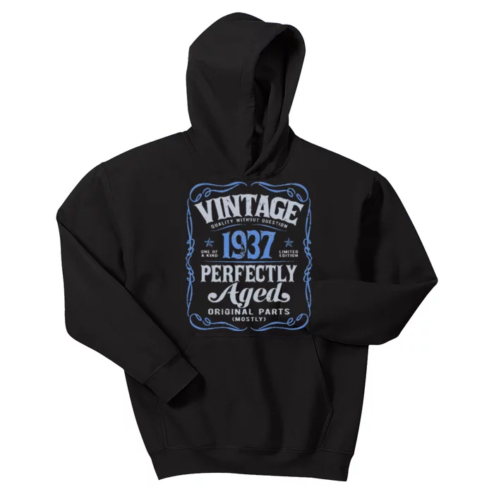 Vintage Born In 1937 Classic Birthday Kids Hoodie