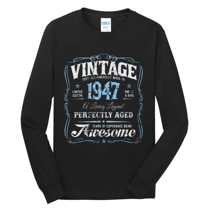 Vintage Born In 1947 Classic Birthday Tall Long Sleeve T-Shirt