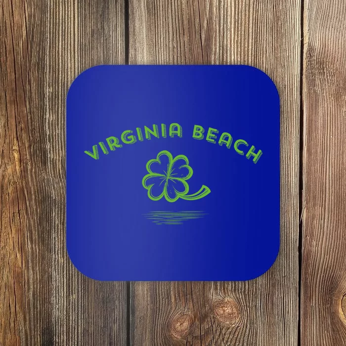 Virginia Beach / Irish American Vintage Shamrock Design Gift Coaster