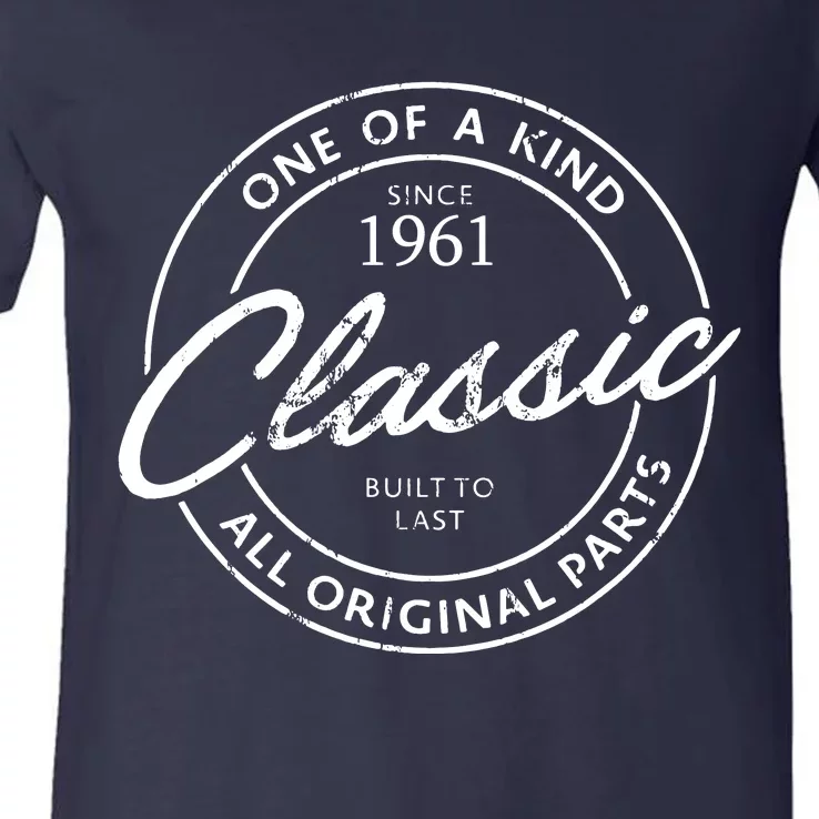 Vintage Born In 1961 Birthday Gift V-Neck T-Shirt