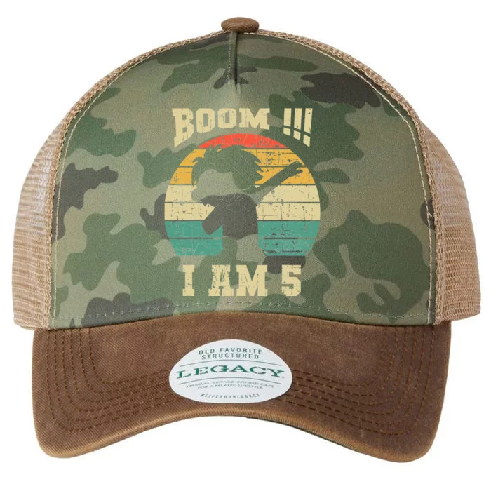 Vintage Boom I'm Five Years BDAY 5th Birthday Dabbing Dab Legacy Tie Dye Trucker Hat