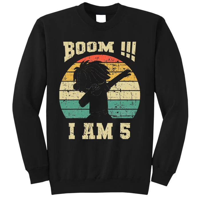 Vintage Boom I'm Five Years BDAY 5th Birthday Dabbing Dab Tall Sweatshirt