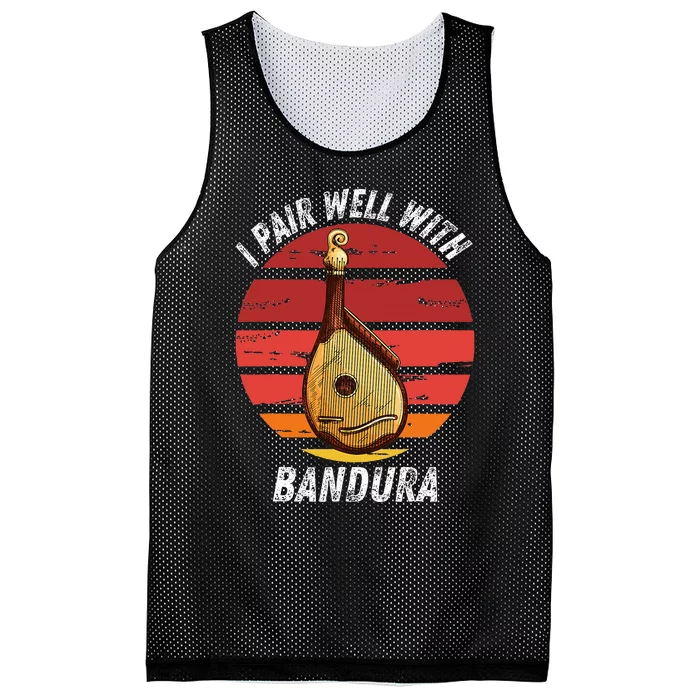 Vintage Bandura I Pair Well With Bandura Instrument Mesh Reversible Basketball Jersey Tank