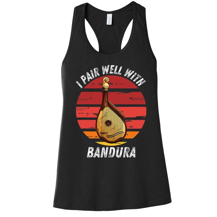 Vintage Bandura I Pair Well With Bandura Instrument Women's Racerback Tank