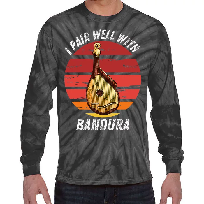 Vintage Bandura I Pair Well With Bandura Instrument Tie-Dye Long Sleeve Shirt