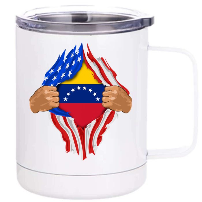 Venezuelan Blood Inside Me Venezuela Flag Gift Front & Back 12oz Stainless Steel Tumbler Cup