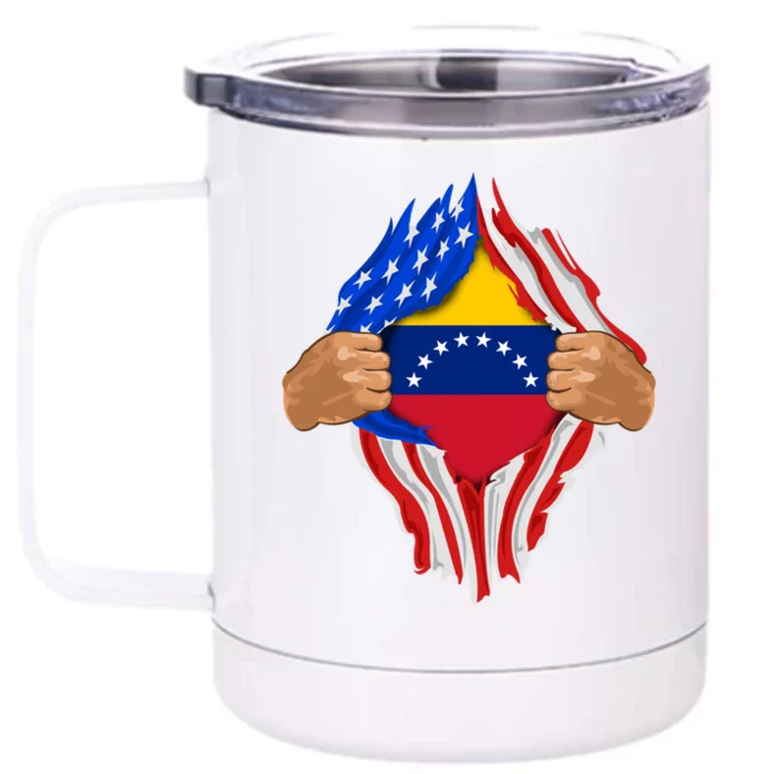 Venezuelan Blood Inside Me Venezuela Flag Gift Front & Back 12oz Stainless Steel Tumbler Cup