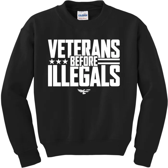 Veterans Before Illegals Kids Sweatshirt