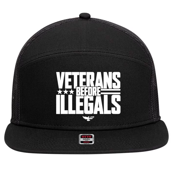 Veterans Before Illegals 7 Panel Mesh Trucker Snapback Hat