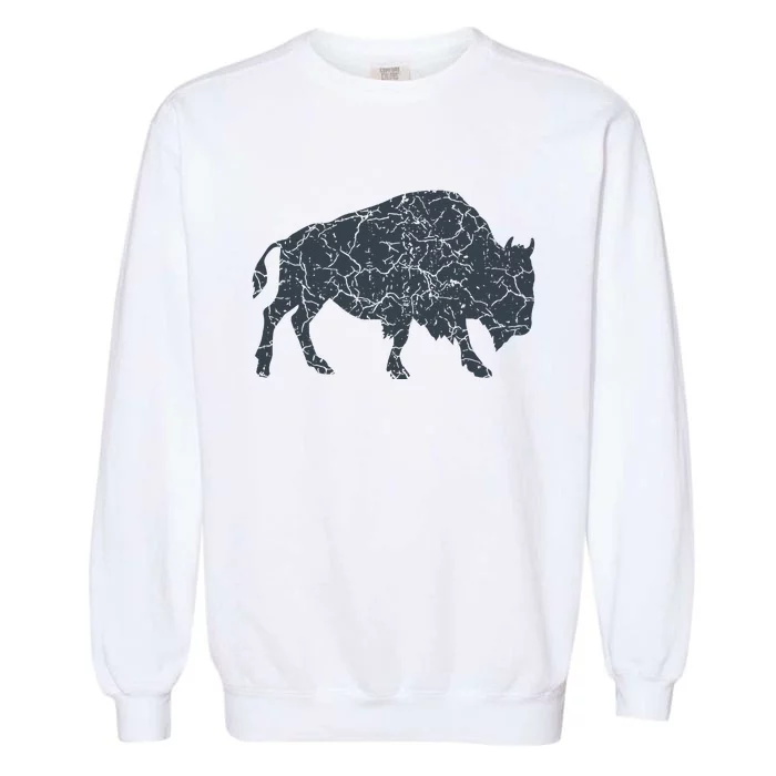 Vintage Buffalo I Distressed Bison Garment-Dyed Sweatshirt