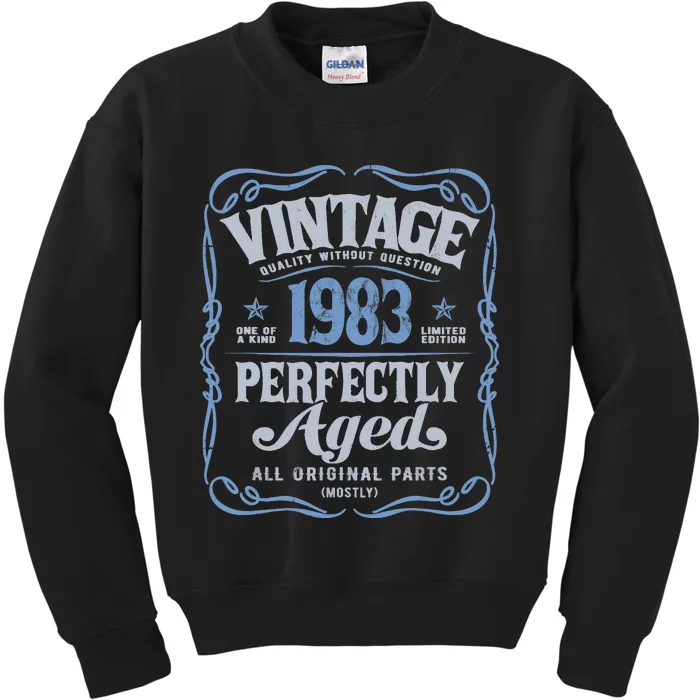 Vintage Born In 1983 Classic Happy 40th Birthday Kids Sweatshirt