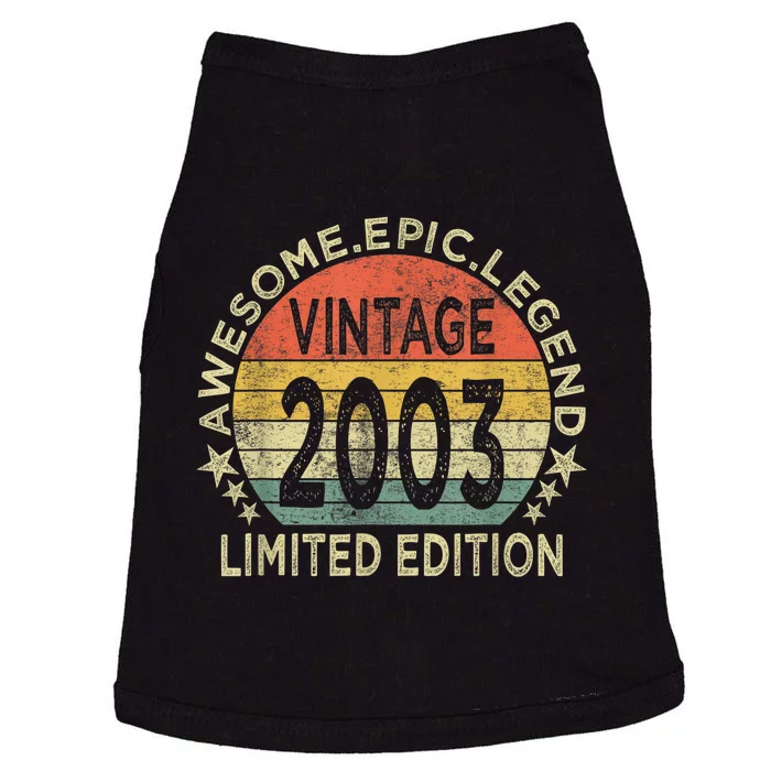 Vintage Born In 2003 Shirt Limited Edition Funny 20 Year Old Doggie Tank