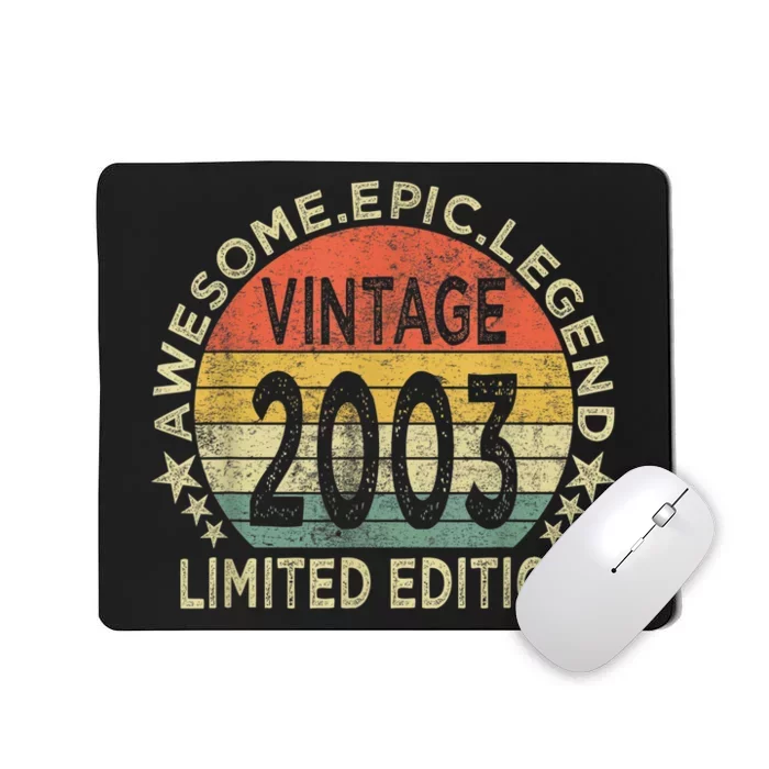 Vintage Born In 2003 Shirt Limited Edition Funny 20 Year Old Mousepad